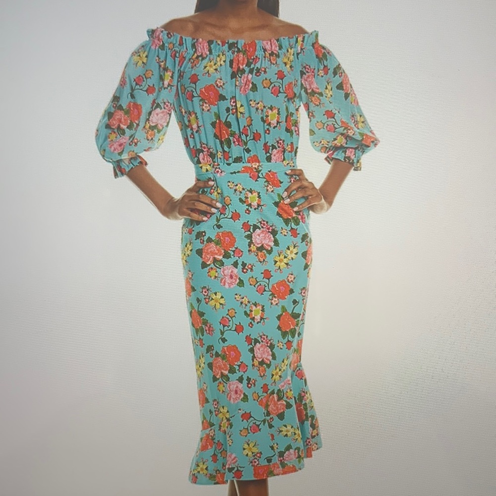 Saloni Grace Silk Midi Dress